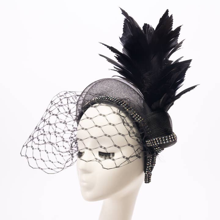 KaKyCo - Wholesale Fashion Headband - Women's - Feather, Rhinestone, Crinoline Embellished Headband | AJ849H24