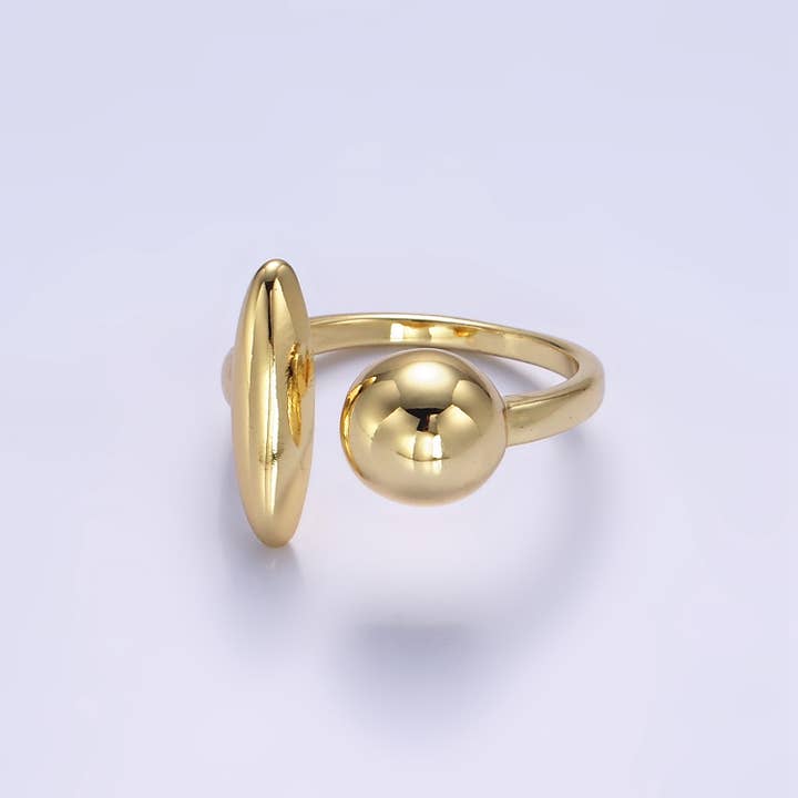 Aim Eternal - Wholesale Cocktail/Statement Ring - 24K Gold Filled Round Sphere Shaped Wrapped Ring | O351