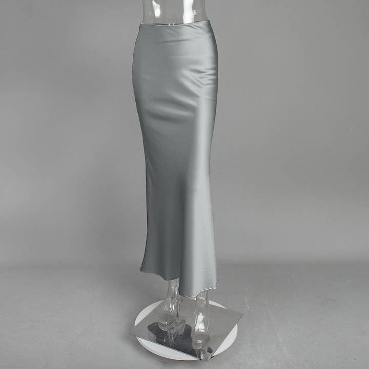 alberalkirk - Wholesale Skirt - Women's - Satin Mermaid Skirt High Waist Train Lightweight N5Z40511