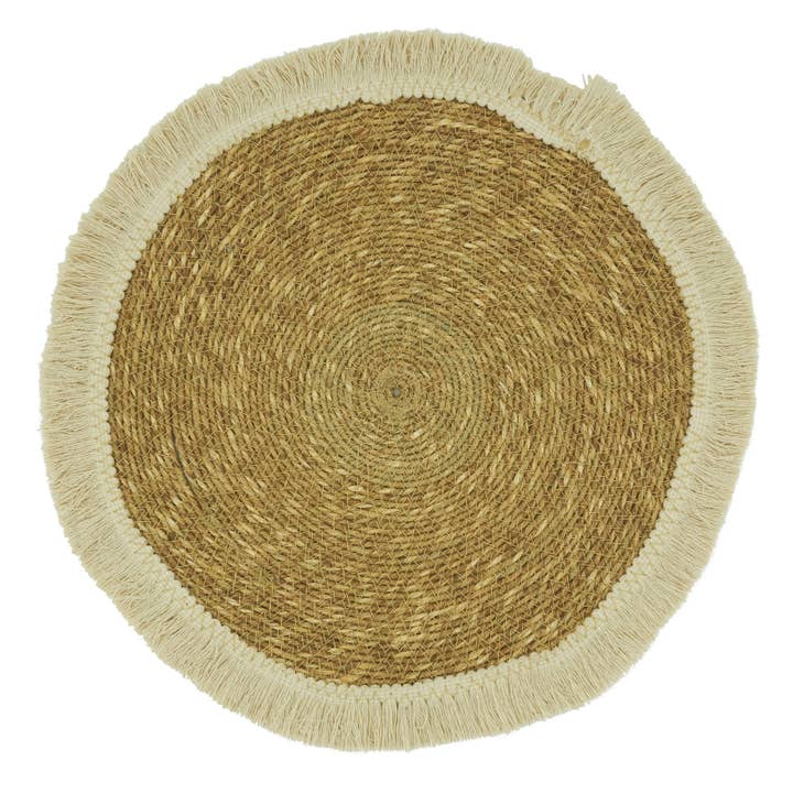Natural Fringe Border Placemat for wholesale on Faire2