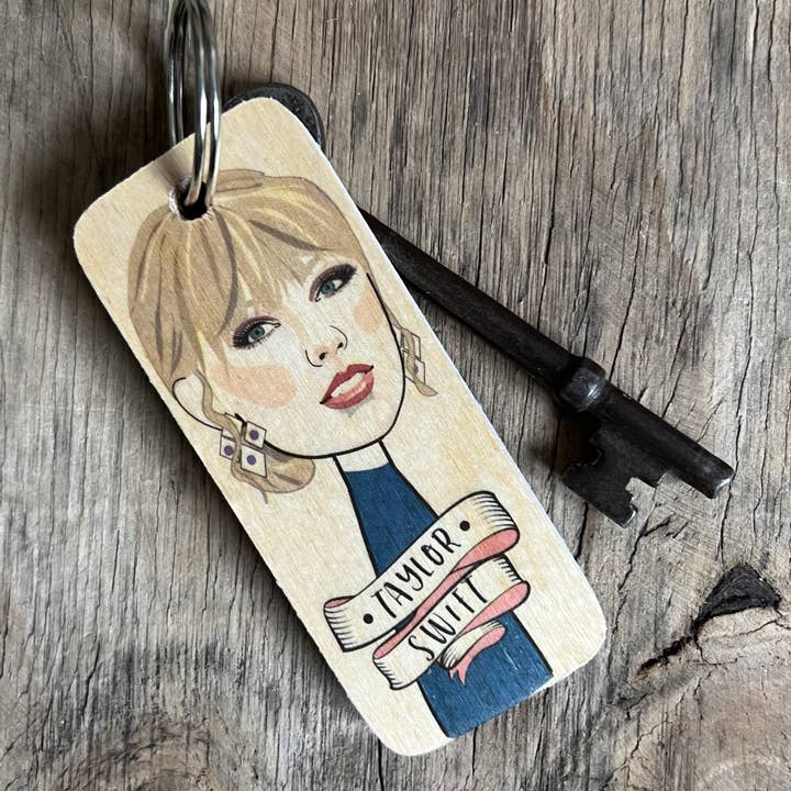 Wotmalike – Porta-chaves - Mulher por atacado – Porta-chaves de madeira Taylor Swift Character