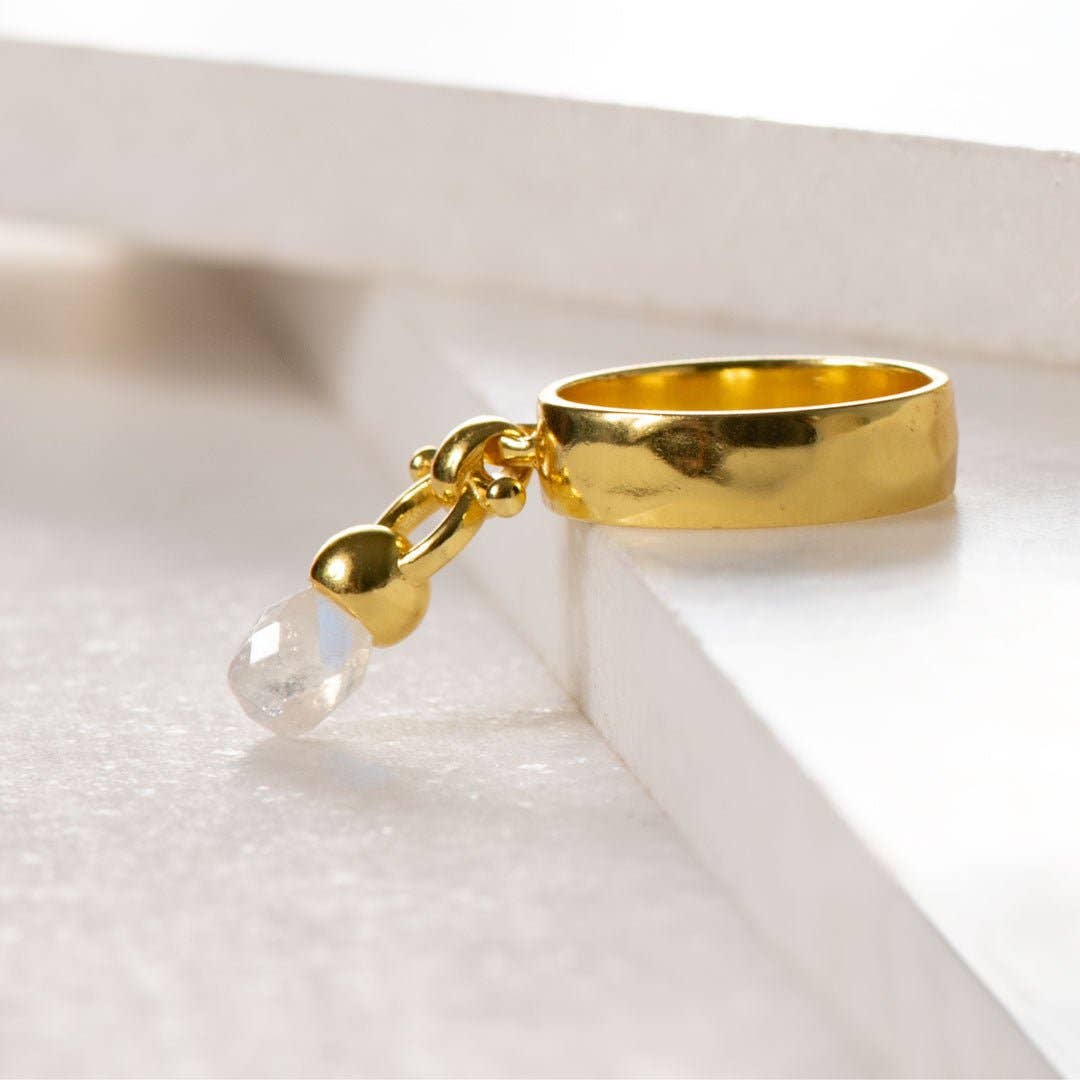 URBAN-EQUESTRIAN – wholesale Single stone/solitaire ring – Brio - Moonstone Horse Bit Equestrian Ring in Gold0