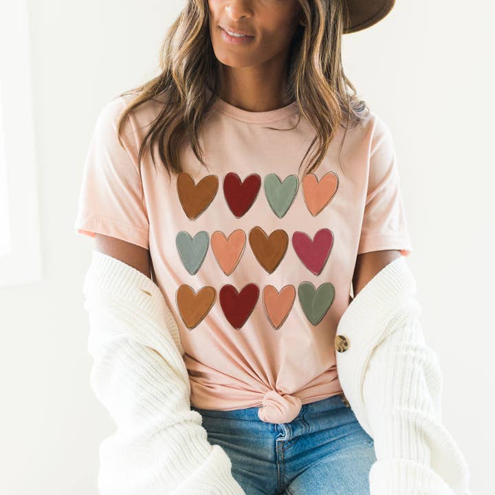 Valentine Hearts Valentine's Day Shirt for Women for wholesale by MELODY FAYE