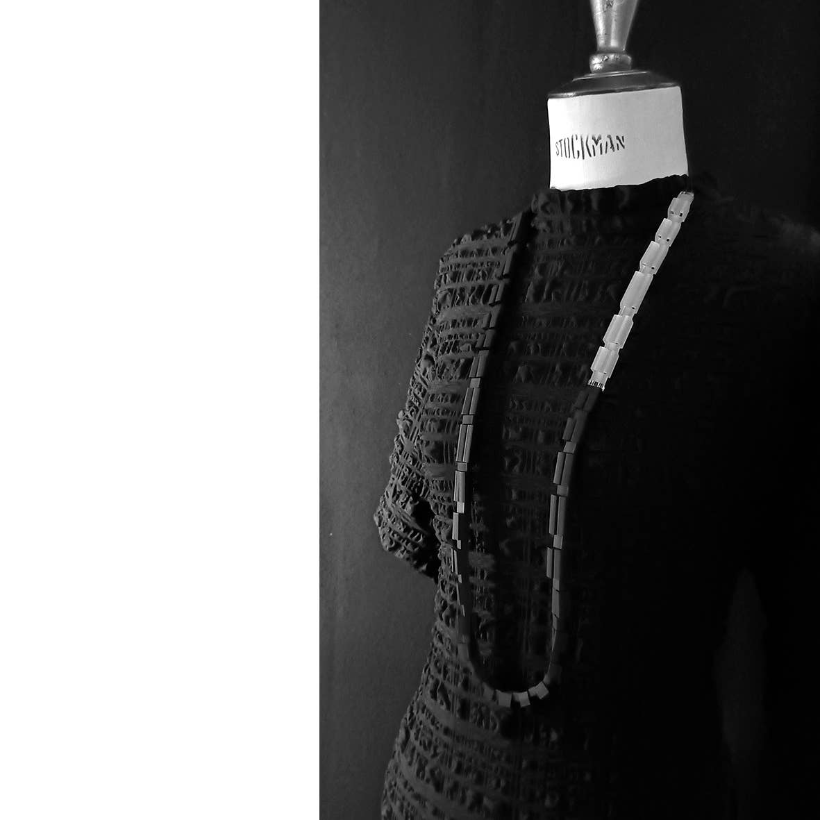 ALEX+SVET - Wholesale Link & Chain Necklace - YALTA BW “structured” long necklace, BLACK&WHITE line3