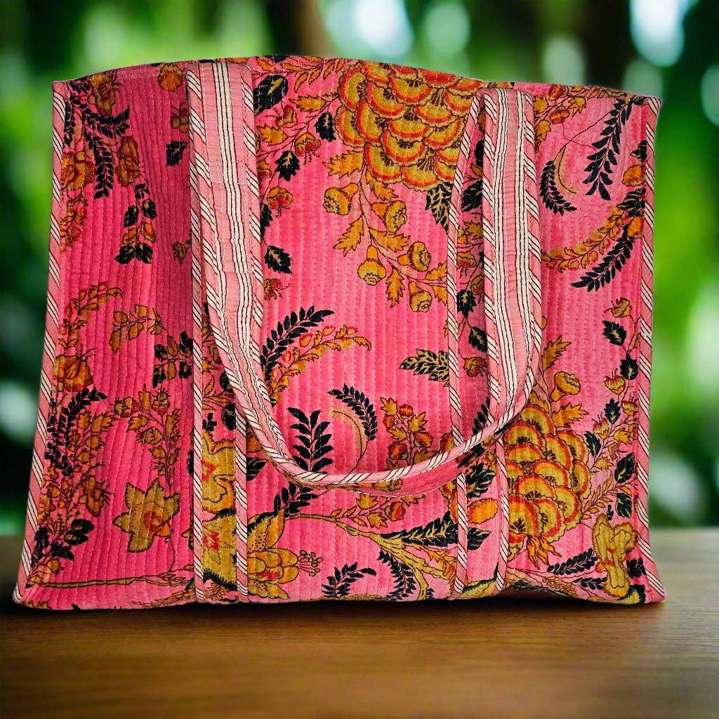 Tibet Handicrafts LLC - Wholesale Clutch Bag - Women's - Pink-Gold Flowers2