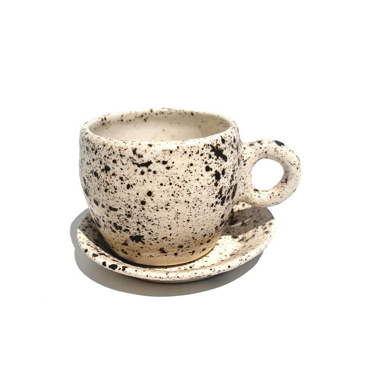 Espresso Cappuccino-kopset met gespikkelde Dalmatian Jasper voor wholesale door Ninth House Goods