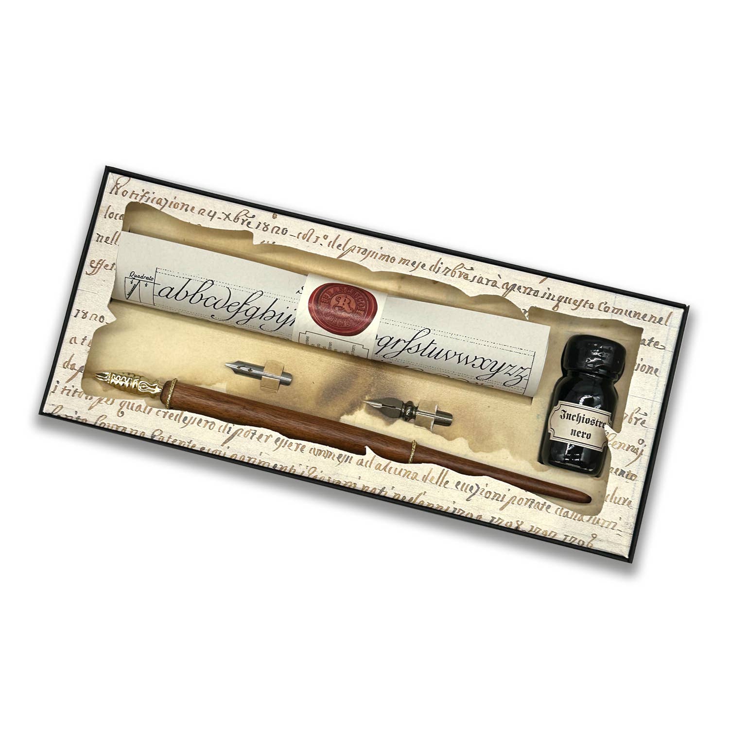 Freund Mayer & Co. - Vendita all'ingrosso Penne - Set di penne per calligrafia con inchiostro, penna a immersione, pennini e pergamena0