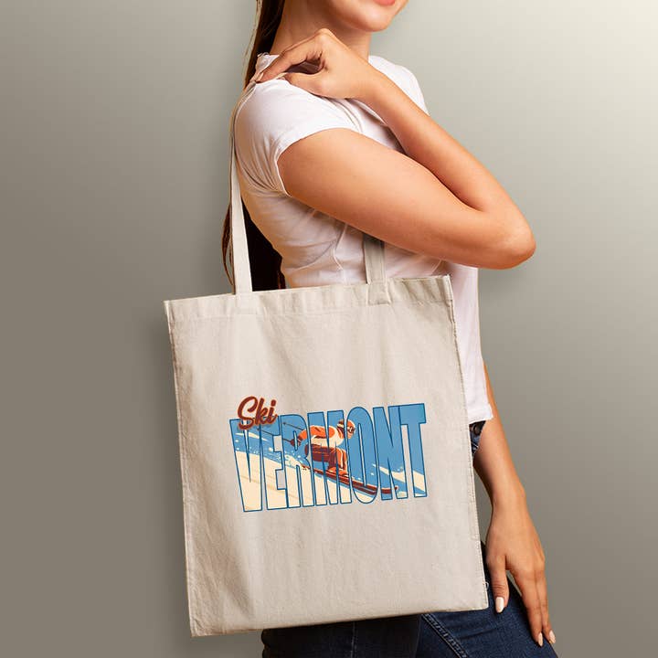 Borsa in cotone Vermont Retro Racer Ski Twill per la spesa per la vendita all'ingrosso da parte di RetroPlanet