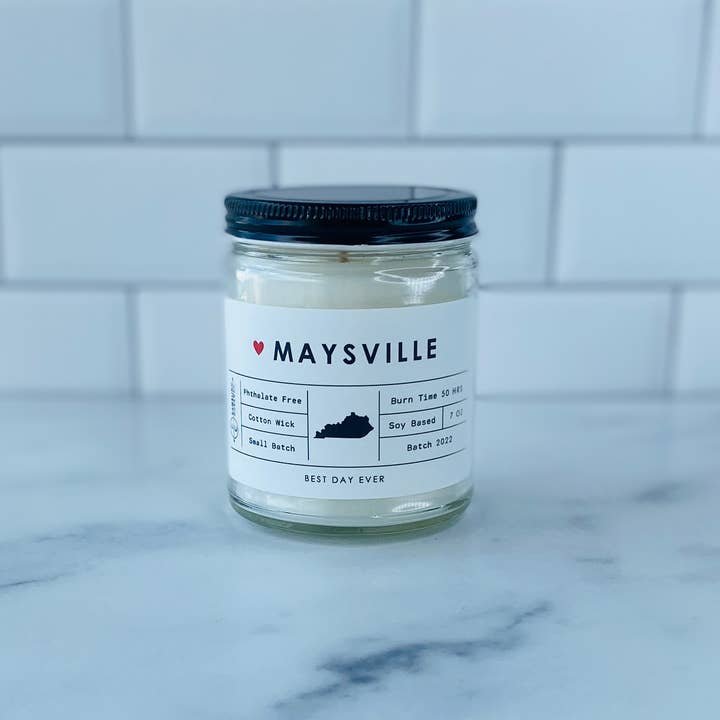 White Maysville, KY Candle for wholesale on Faire