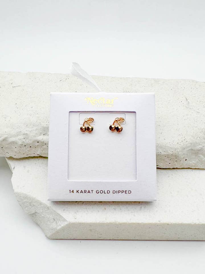 Cherry Stud Earrings for wholesale by Nectar Clothing