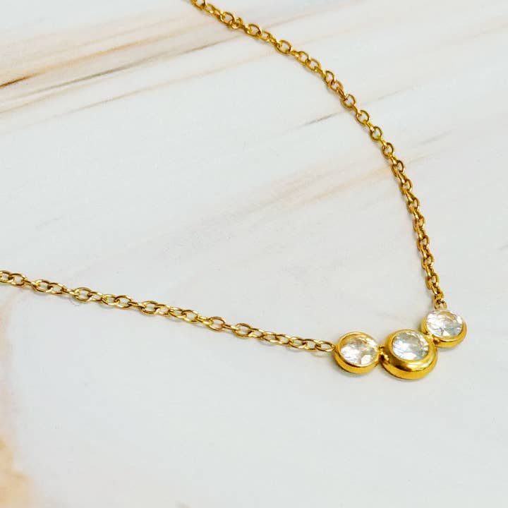 Minimalist Three Stones Necklace for wholesale by Ellison+Young