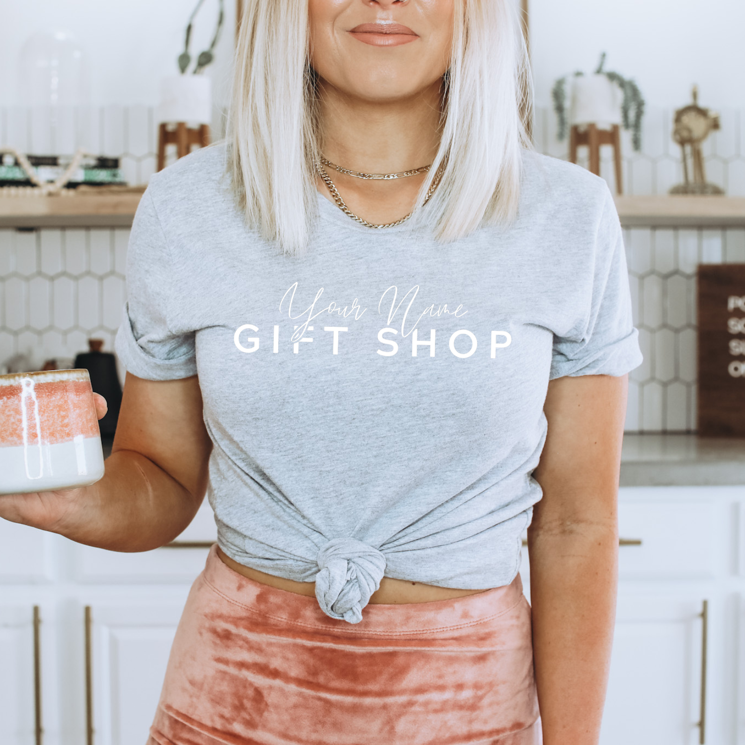 Custom Shop Name or Text Personalized Boutique Logo T-Shirt for wholesale on Faire6