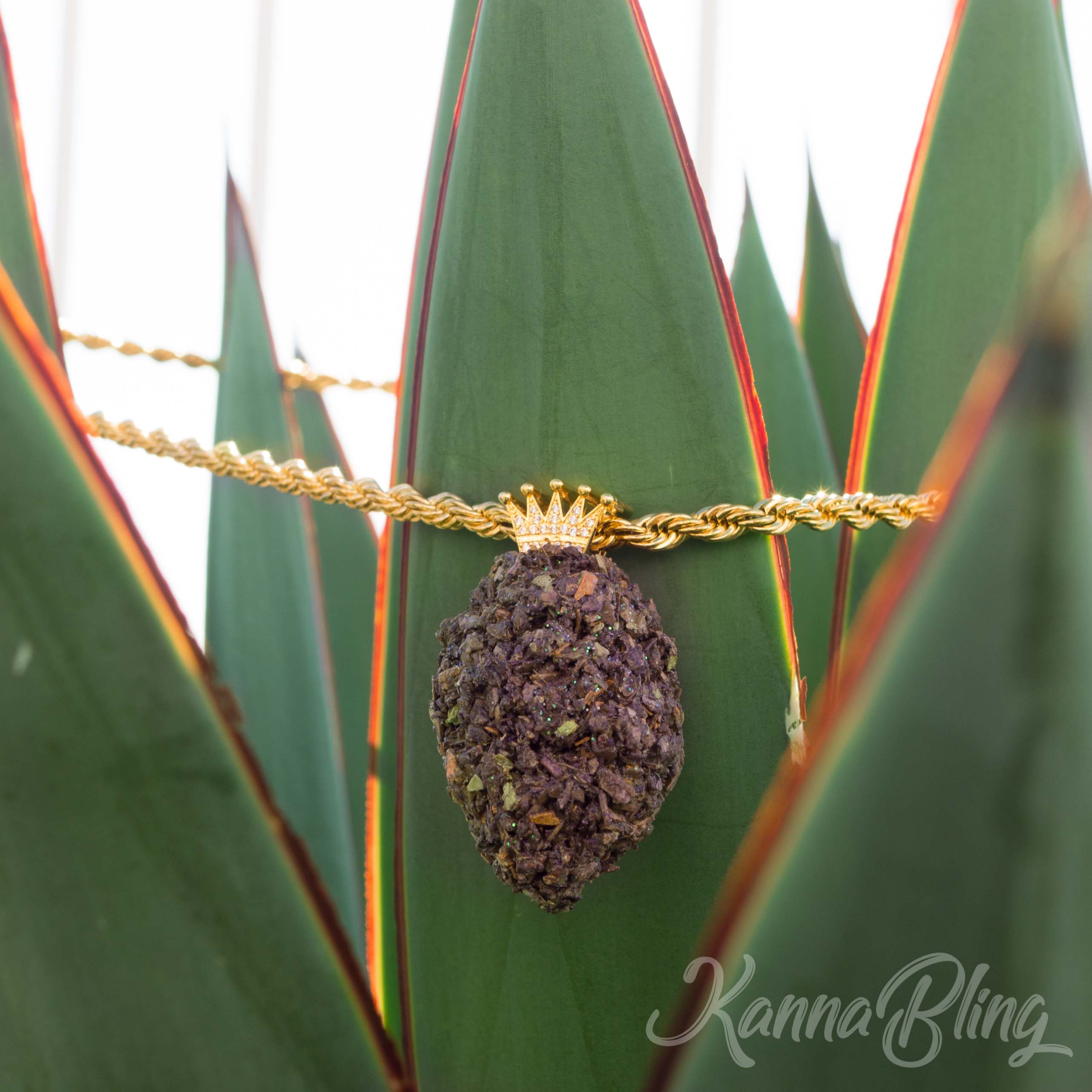 Kannabling - Wholesale Pendant/Charm Necklace - KannaBling - Crown Bail Gold Rope Chain 30"2