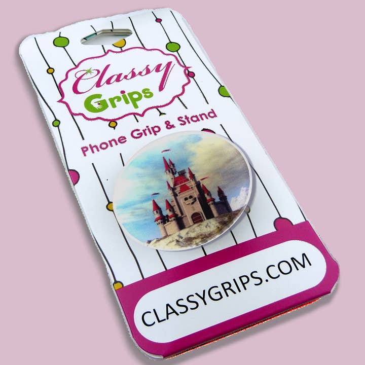 Classy Grips - Wholesale Phone Grip - CG-046 - Classy Grip Fairytale Castle on White Phone Pop Gri