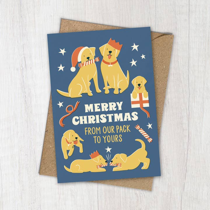 From our Pack | Fun & Retro Family Dog Christmas Card for wholesale by Bird & Co Studio