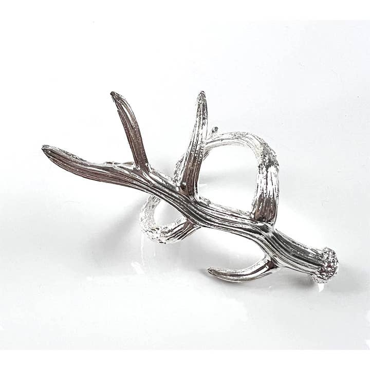 Fennco Styles - Wholesale Napkin ring - Rustic Antler Design Metal Napkin Ring1