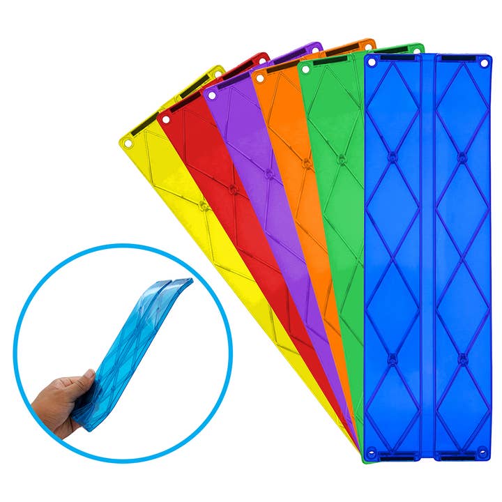 PicassoTiles 6 Piece Race Track Ramp Expansion Pack PTR06 for wholesale by PicassoTiles