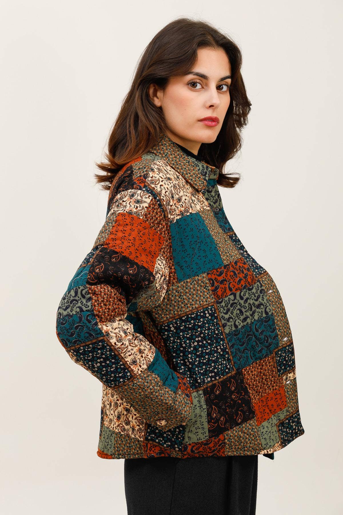 multicoloured 5863 PATCHWORK JACKET for wholesale on Faire2