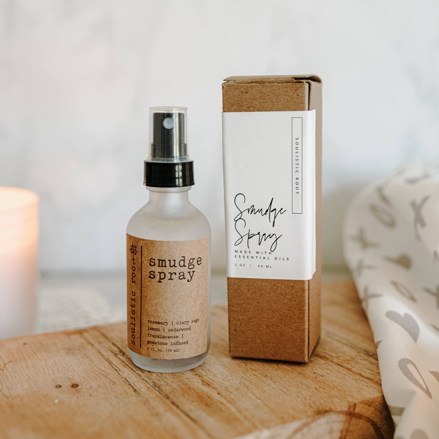 Soulistic Root - Essential Oils & Self Care Gifts - Vente Spray d'ambiance à la sauge - Smudge Spray | Cadeaux de Noël - Stocking Stuffers5