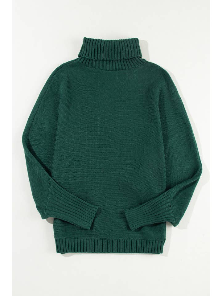 PRETTY BASH - Wholesale Knit Sweater - Women's - Christmas Merry Embroidered Puff Sleeve Turtleneck Sweater14