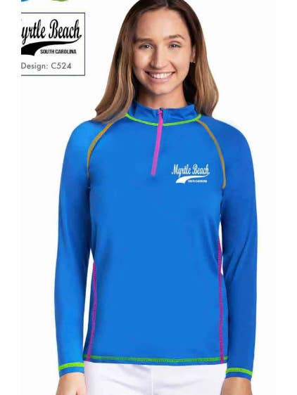 Basix of America - Wholesale Rashguard - Women’s - BANANA BOAT LADIES LONG SLEEVE RASH GUARD UPF50+ NEON THREAD1
