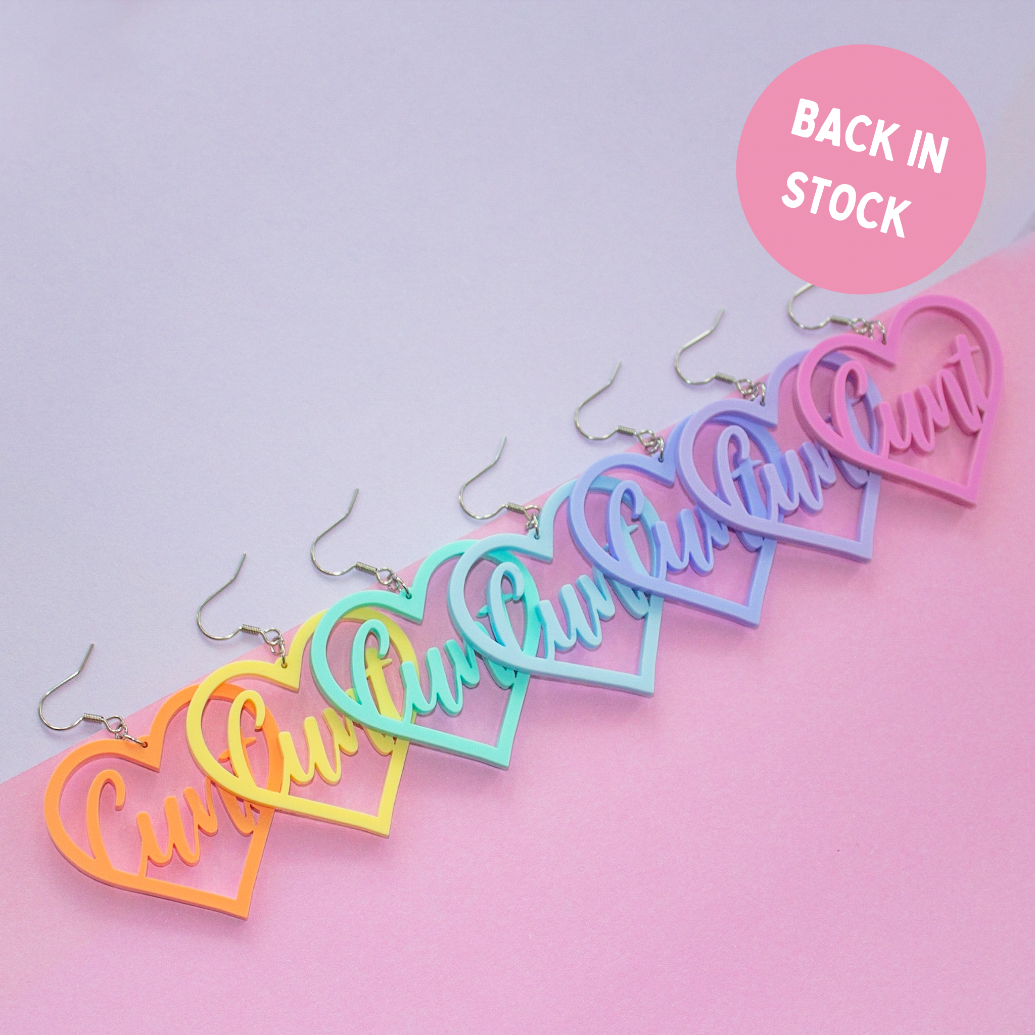 Kitschy - Wholesale Dangle Earrings - Kitsch Cunt Earrings Laser Cut Acrylic | Made in Scotland0