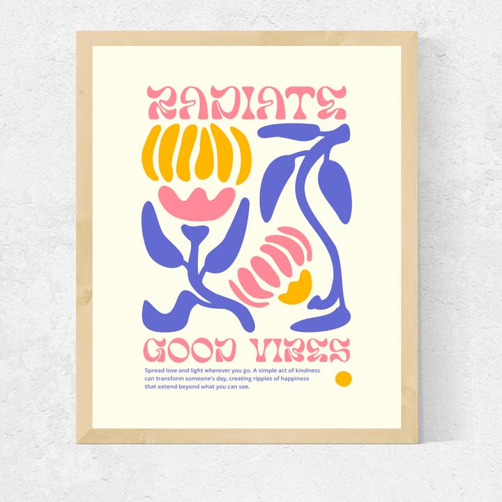 Radiate Good Vibes Wall Art Colour Print for wholesale by HOARE