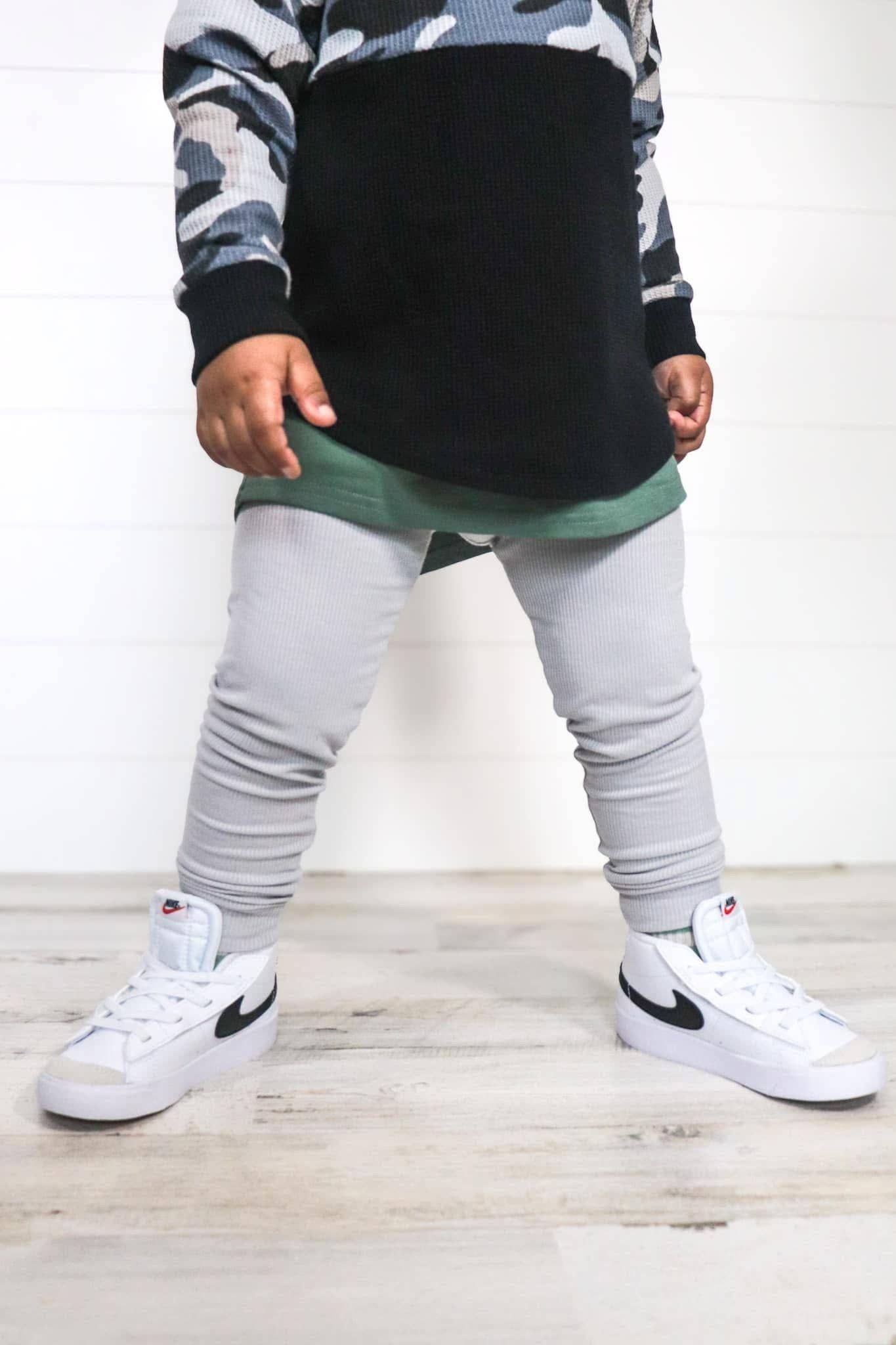 Lettie Grays Clothing - Vente Pantalon – bébé - Leggings en bambou côtelé | Gris cendre