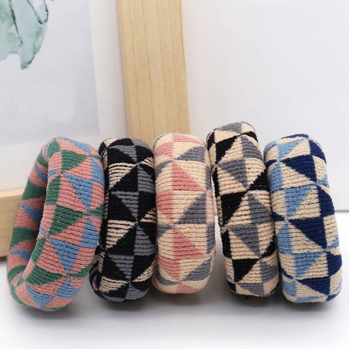 ACCITY - Wholesale Hair Tie - FASHION WIDENED HAIR TIES(5PCS/BOX)_CWAHA05045