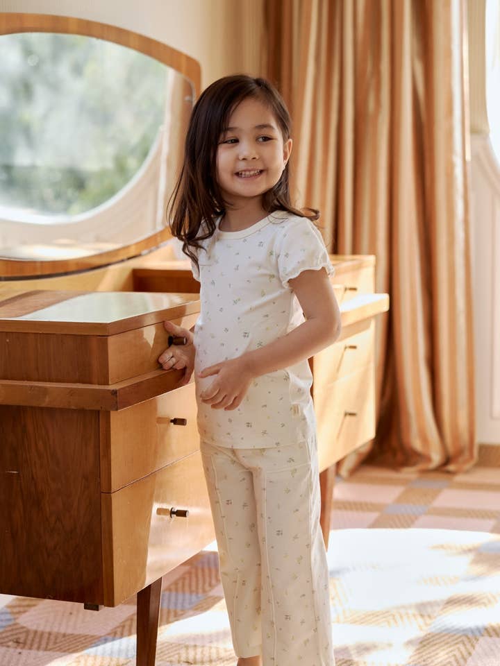 Norsu Organic - Wholesale Pants - Kids - Girl Flare Everyday Pant-Floral2