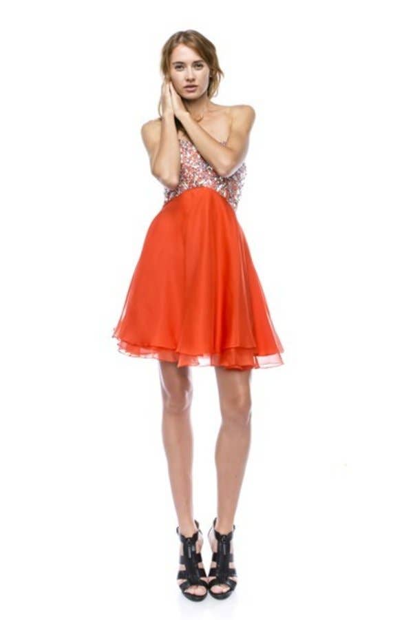 Chicas – Engroshandel Kjole - Dame – Kort chiffon kjole med rhinestones C15614