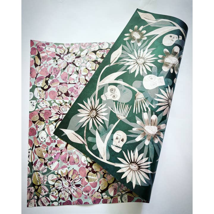 Renée Stramel - Wholesale Flat Wrap - Crania Flora Double-sided Wrapping Paper Sheets3