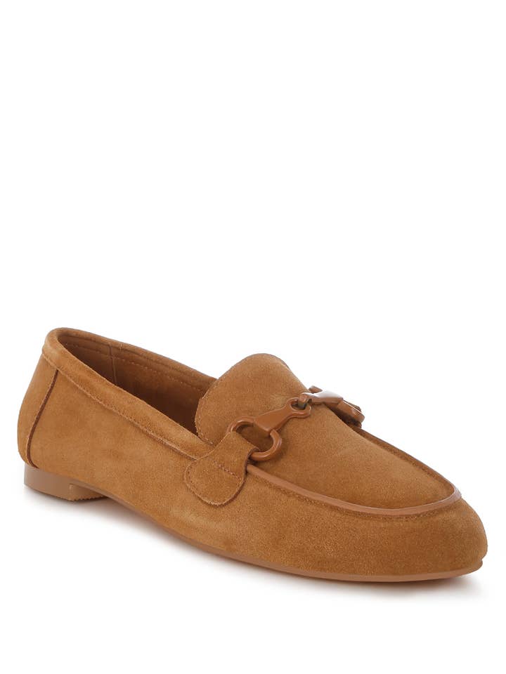 Rag Company - Wholesale Loafers - Women's - Awen Monochromatic Horsebit Real Suede Loafers1