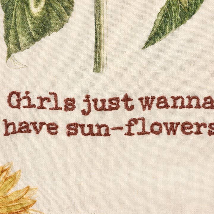 Primitives by Kathy - Wholesale Tea Towel - Girls Just Wanna Have Sunflowers Kitchen Towel