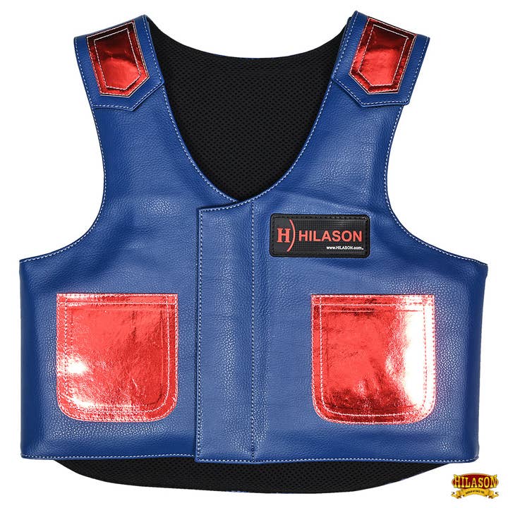 HILASON - Wholesale Horseback Riding Gear - Hilason Junior Youth Bull Riding Pro Rodeo Leather Protective Vest Chaps21