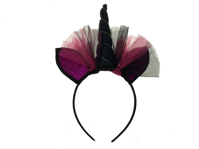 KBW Global Corp. - Wholesale Haarband - Uniseks - Zwart & Paars Eenhoorn Hoorn Hoofdband0