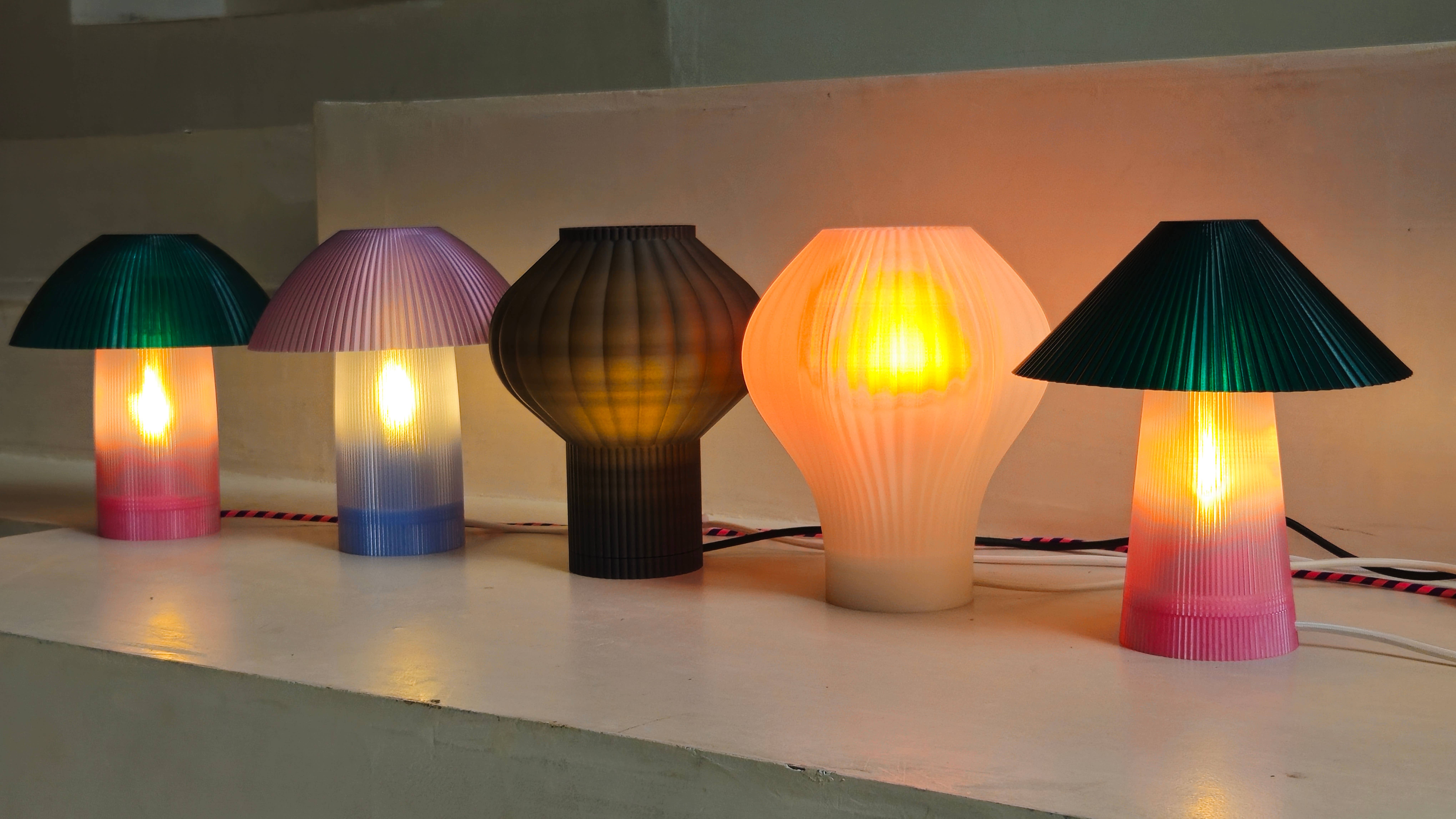 Coast Fig - Vente Lampes d'appoint/de bureau - Lampe de table Champignon (Bleu et Violet)4