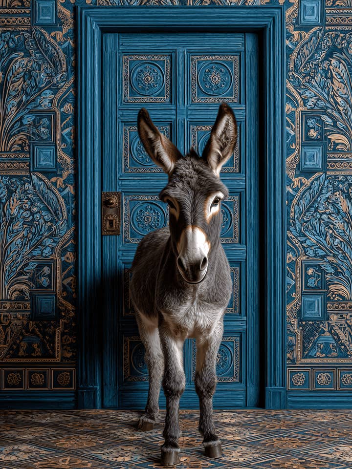 Donkey in Blue Room - 8"x10" Artwork for 11"x14" Frame for wholesale by Mowbi