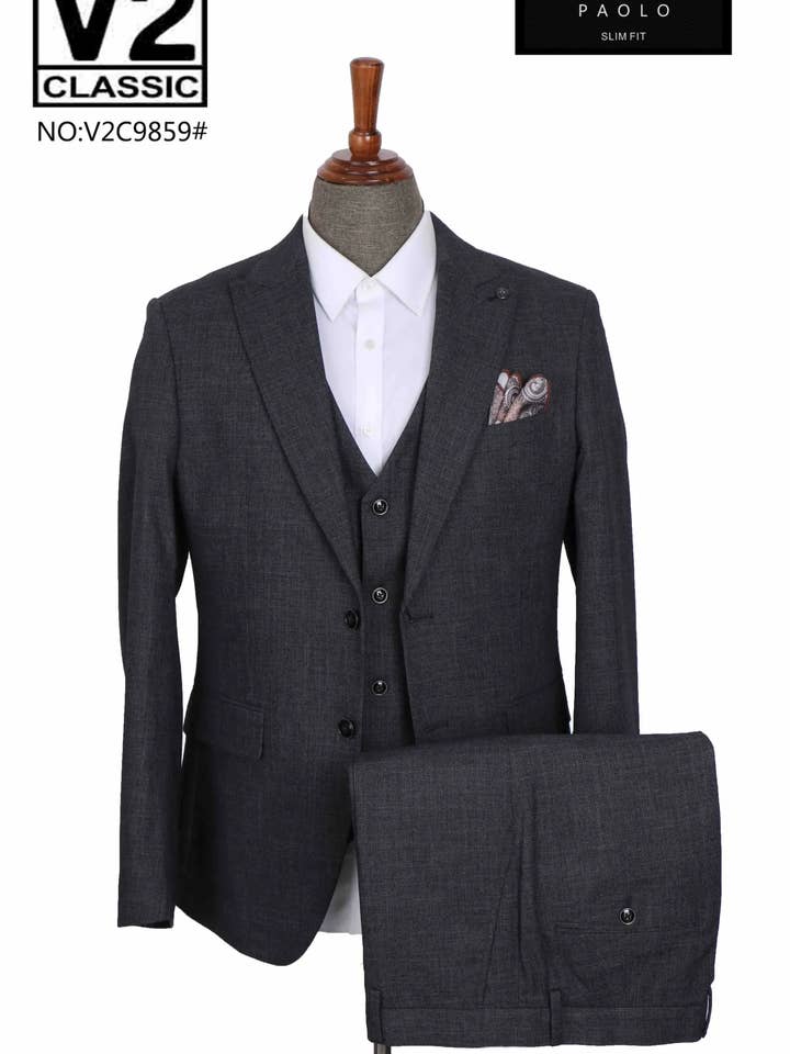 Paolo - Terno de Três Peças a Carvão por atacado de V2 classic