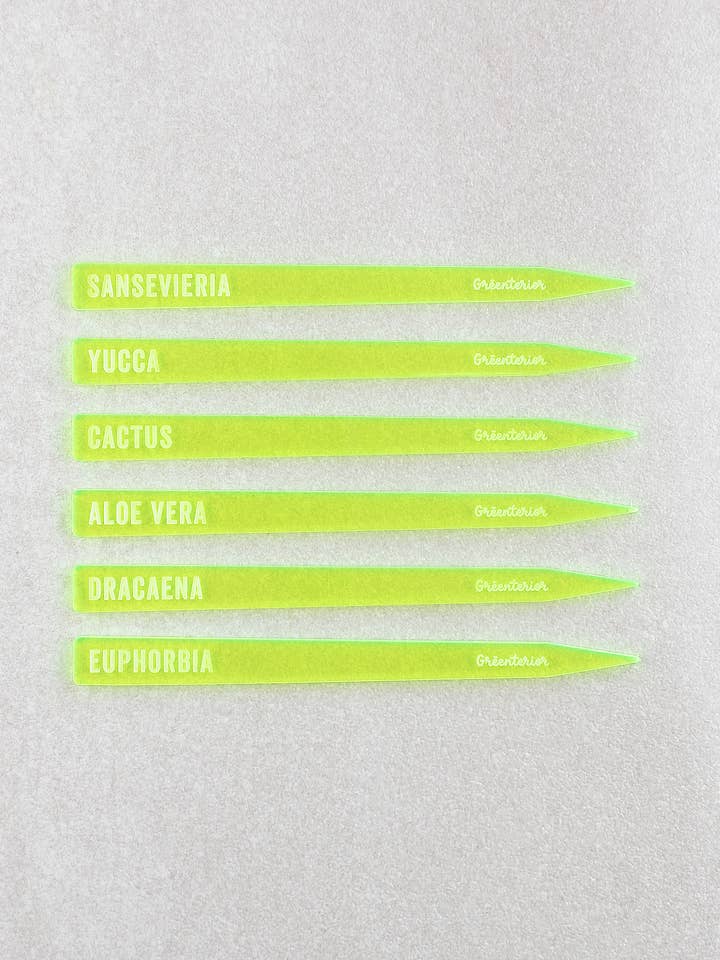 Cactus Plant Marker - Neon Yellow Acrylic for wholesale by Greenterior