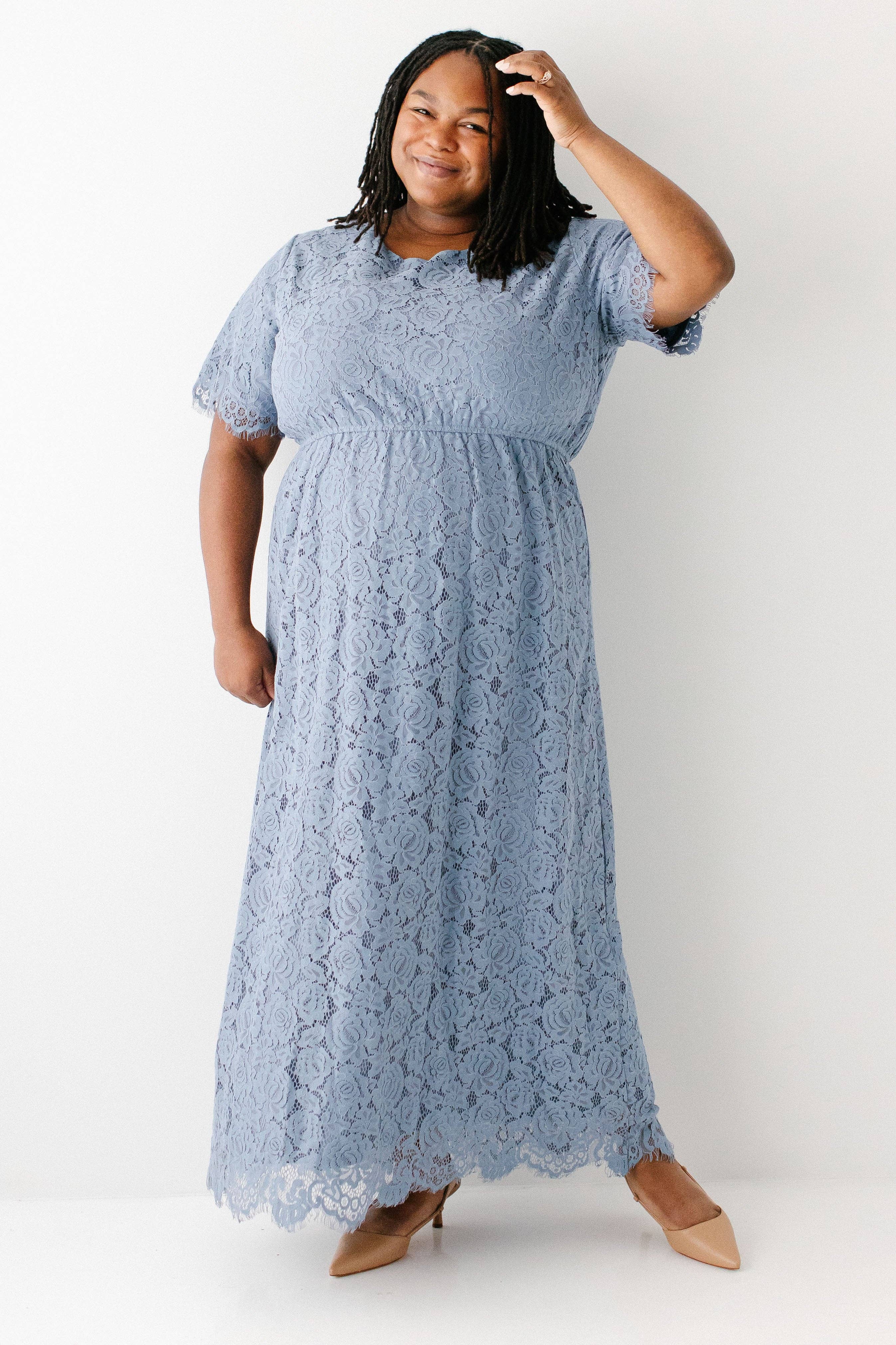 The Main Street Exchange - Wholesale Dress - Women's - 'Odessa' Round Neck Lace Maxi Dress13