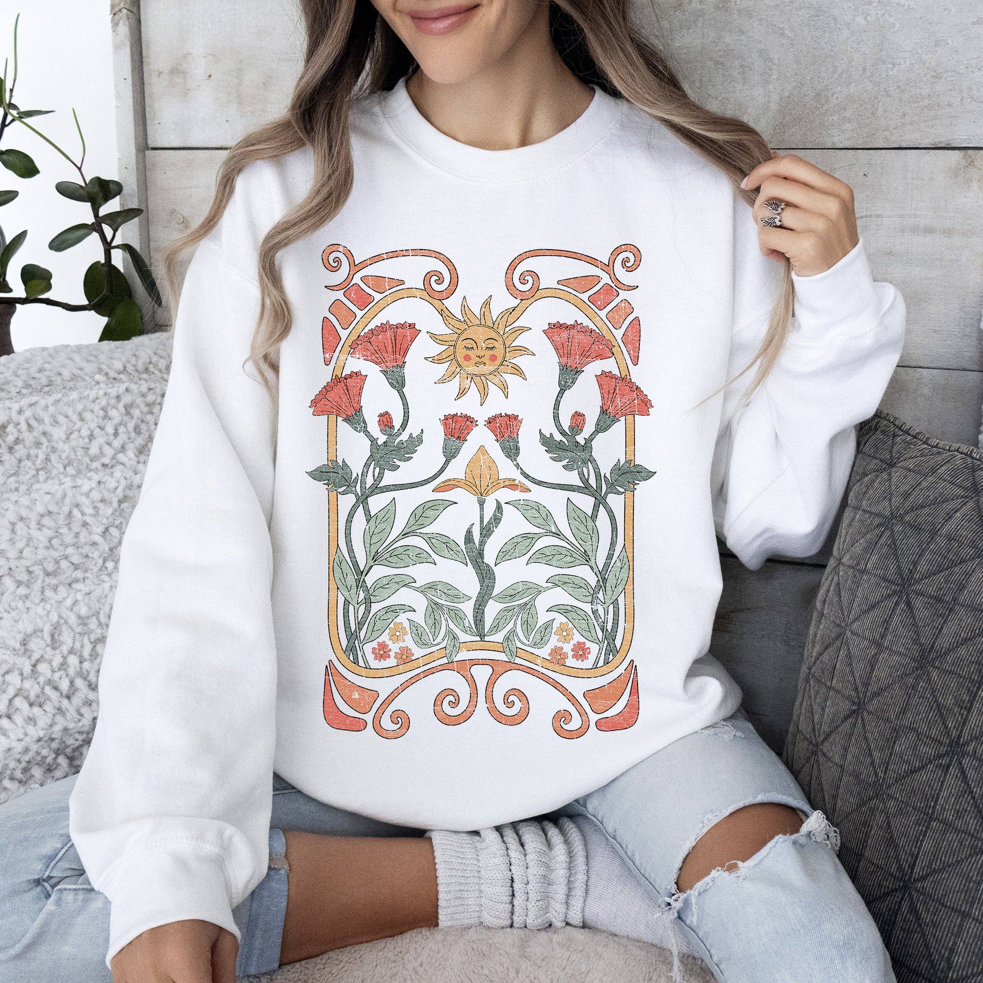 Refinery Number One LLC - Venta al por mayor Sudadera estampada - Mujer - Sudadera colorida con diseño Art Deco de estilo Art Nouveau celestial9