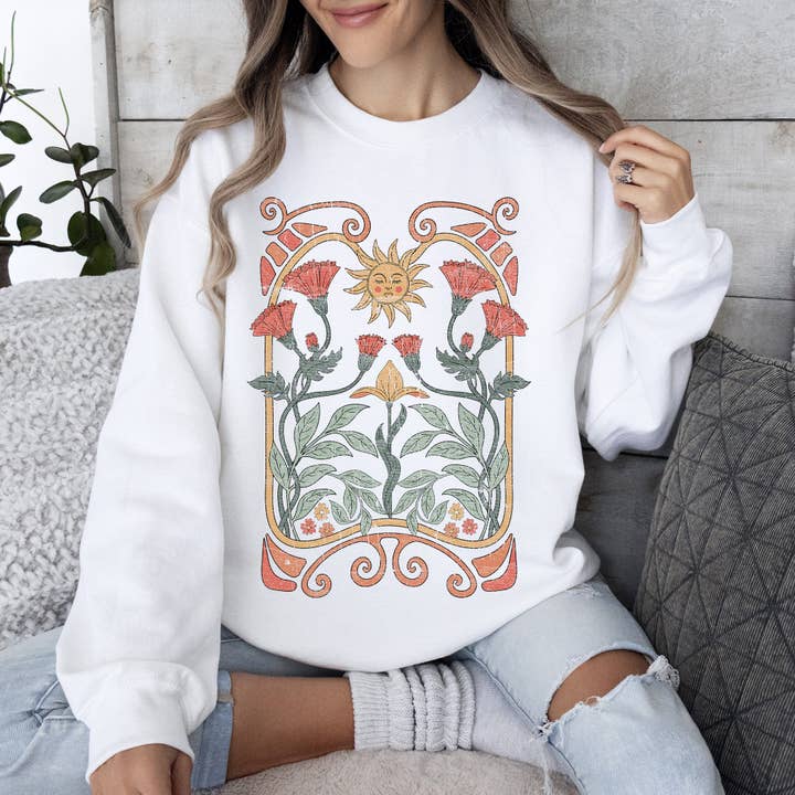Refinery Number One LLC - Venta al por mayor Sudadera estampada - Mujer - Sudadera colorida con diseño Art Deco de estilo Art Nouveau celestial9