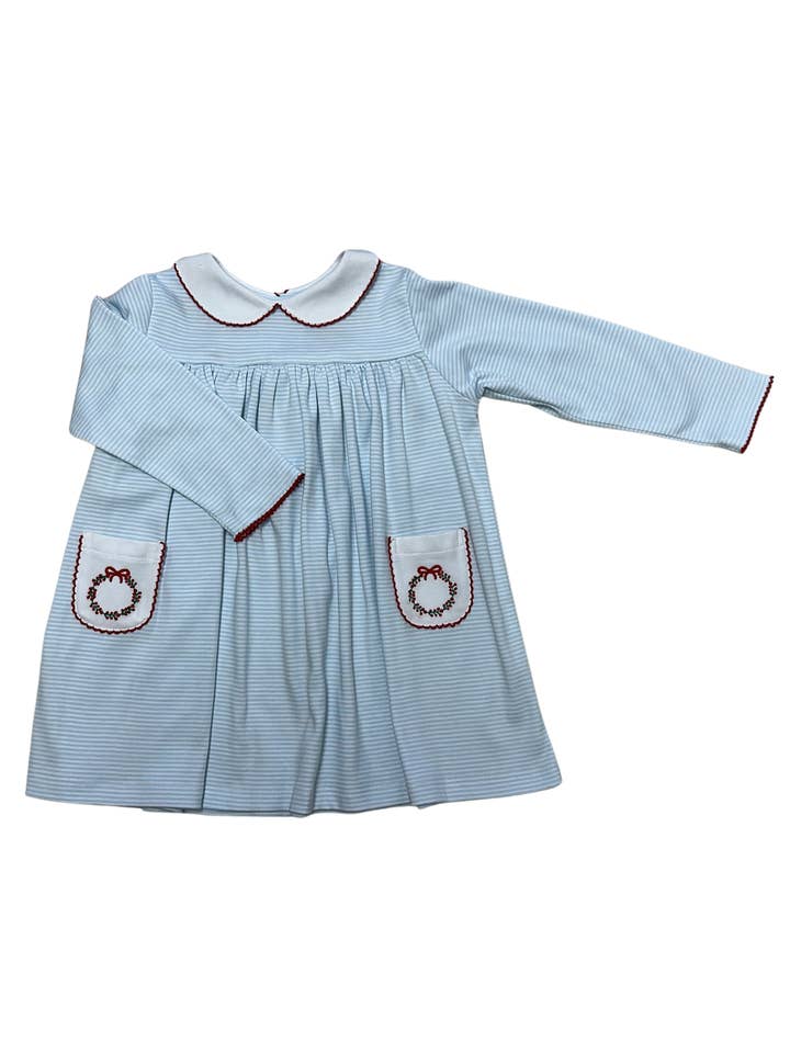 Marco and Lizzy - Wholesale Dress - Kids - Christmas wreath pocket float girl's dress1