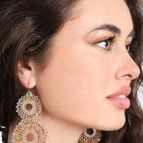 Bali Queen - Wholesale Dangle Earrings - Thai Crystal Double Circle Earrings24