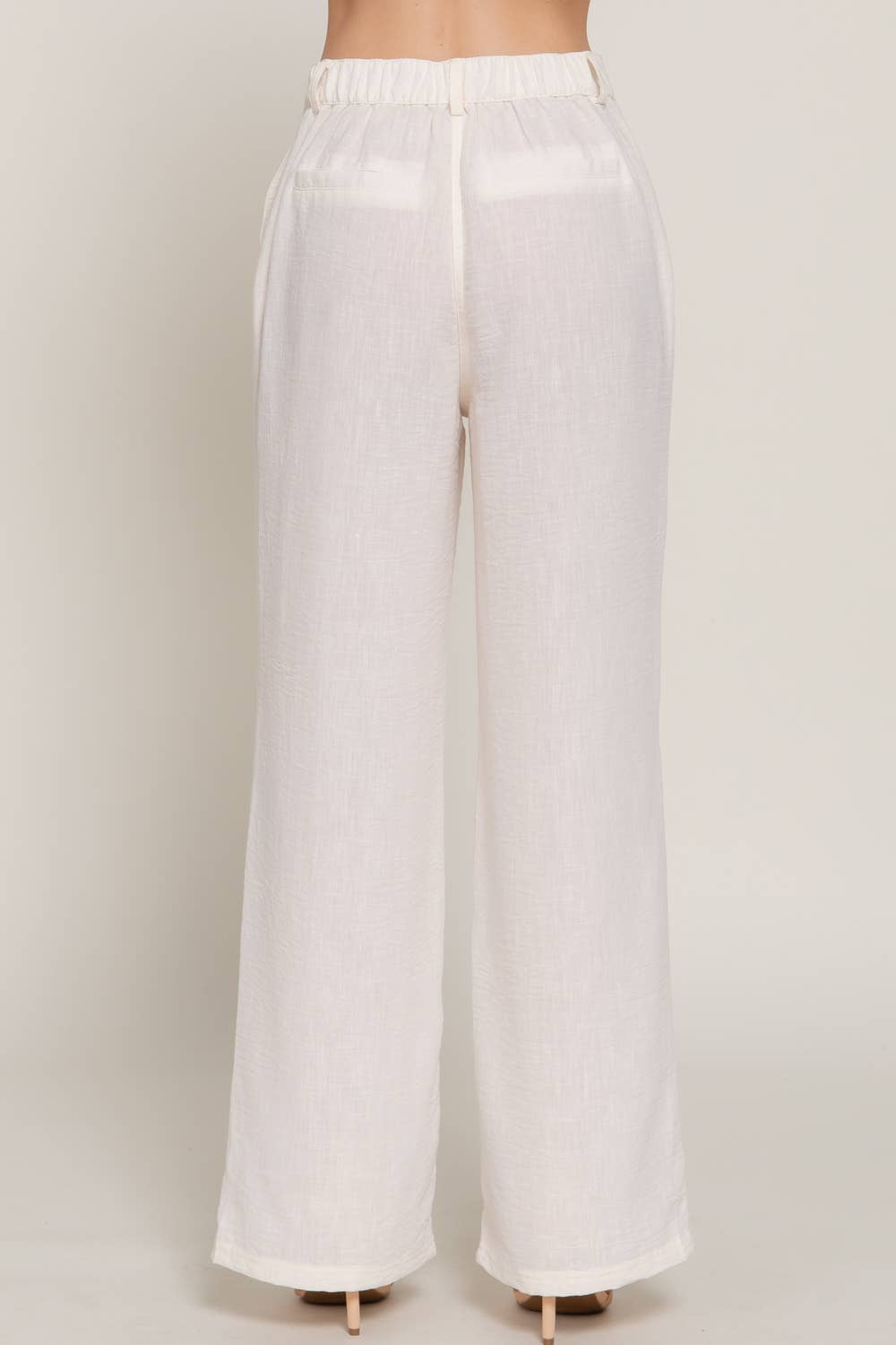 Active Basic | Active USA - Wholesale Pants - Women's - Straight Woven Linen Effect Long Pants14