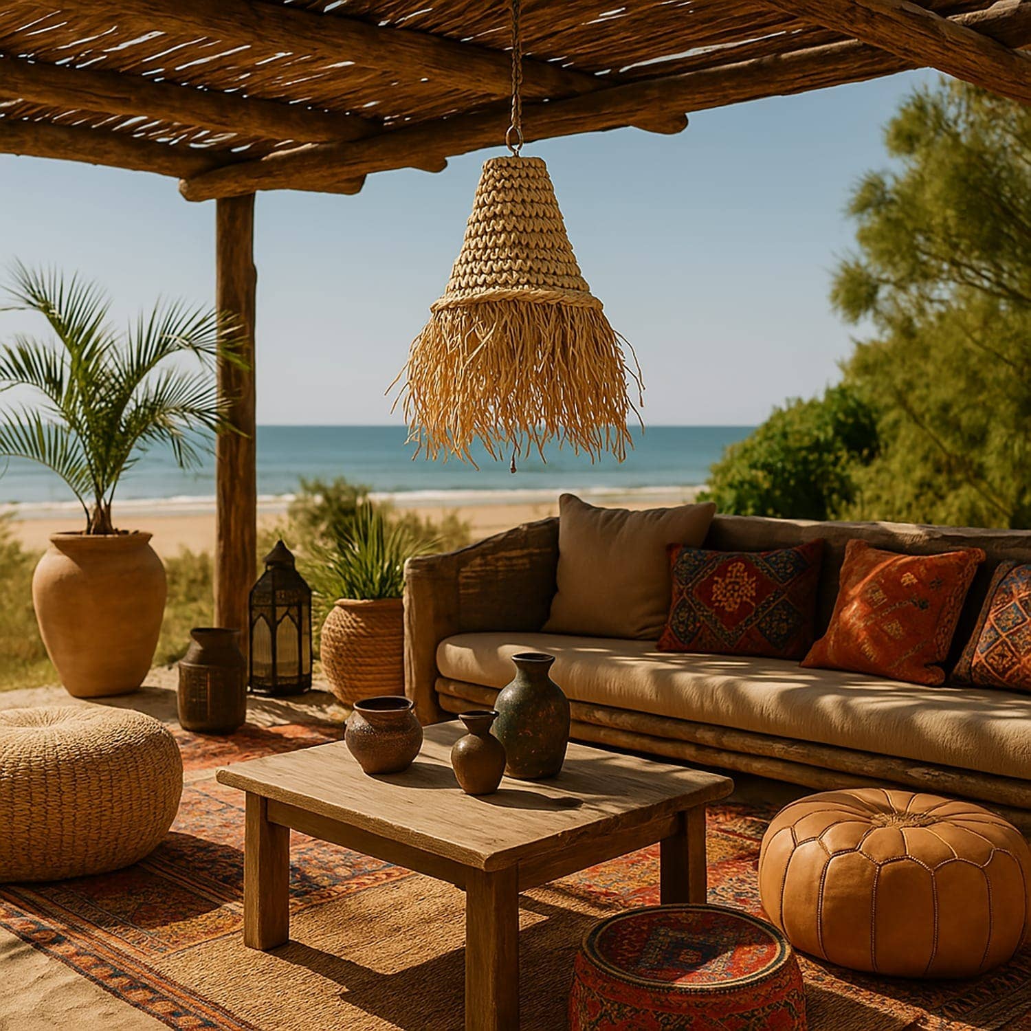 Etnico del Mondo - Wholesale Chandelier/Hanging Light - Moroccan Ethnic Handmade Raffia Chandelier3