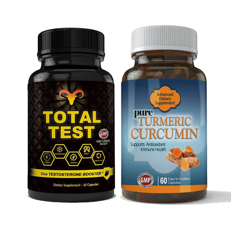 Totally Products - Wholesale Oral Supplement/Vitamin - Total Test Testosterone Booster and Turmeric Curcumin Combo Pack0