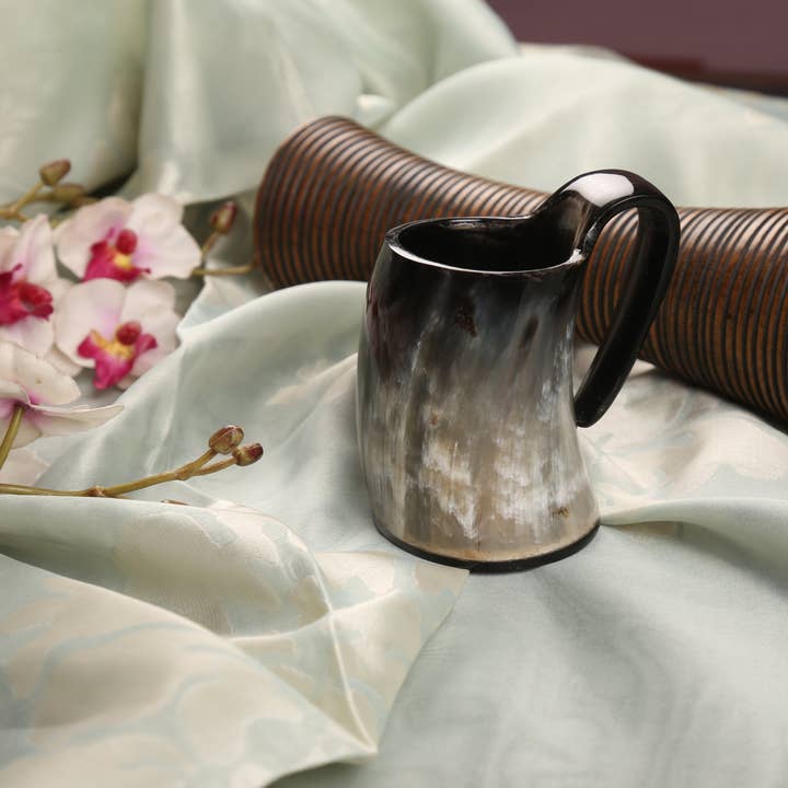 Handicrafts Home - Wholesale Drinking Glass/Cup - 3 Inch Small Horn Viking Drinking Mug Cups Ale Beer Wine