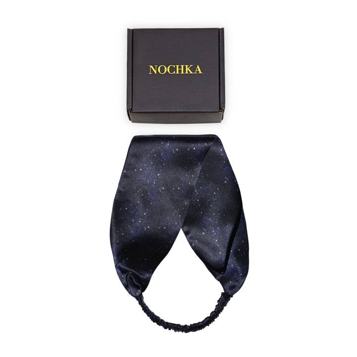Bandeau en soie pure Midnight pour la vente par Nochka
